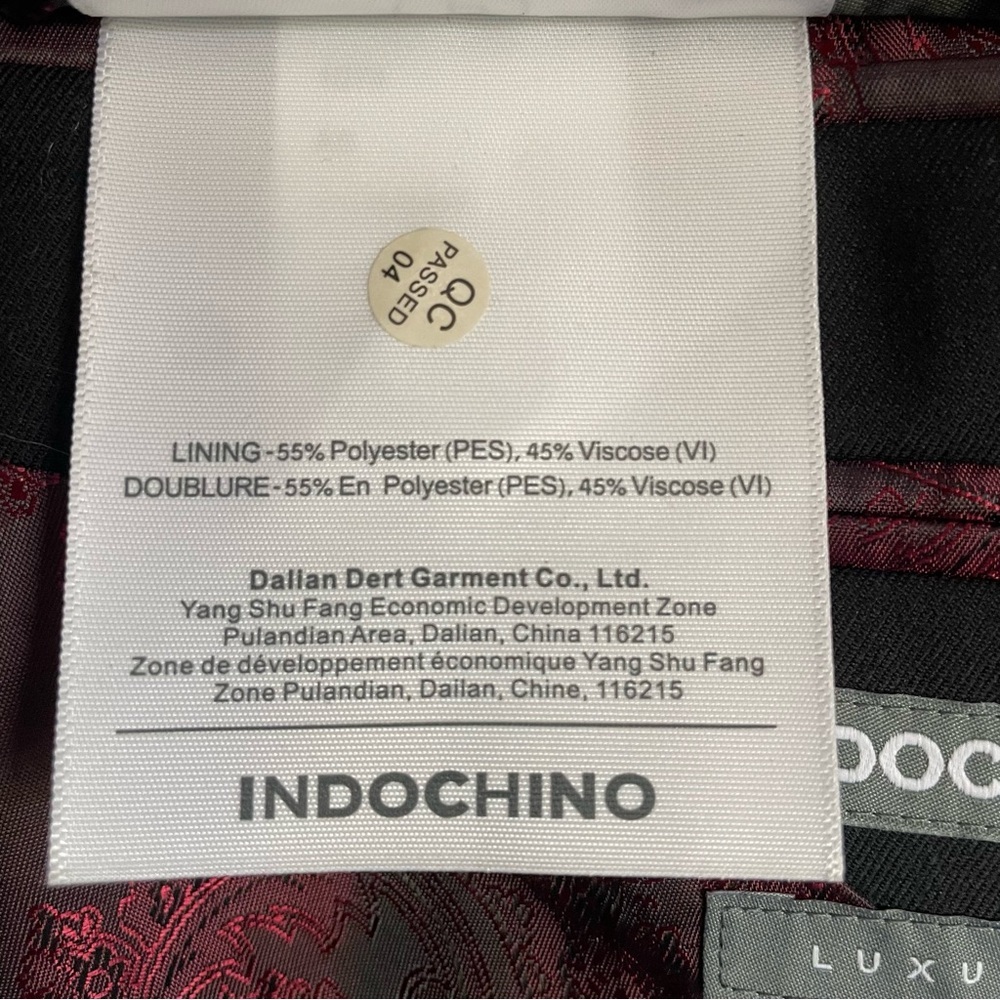 Indochino Luxury Men's NWT CUSTOM SIZE Suit Blazer 40R Black Red Wool Blend - Picture 9 of 9